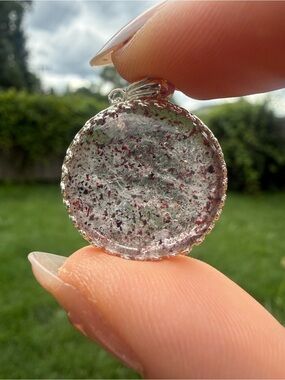 Lepidocrocite AAA Grade Round Circle Solid Sterling Silver Pendant 20 x 20 mm
